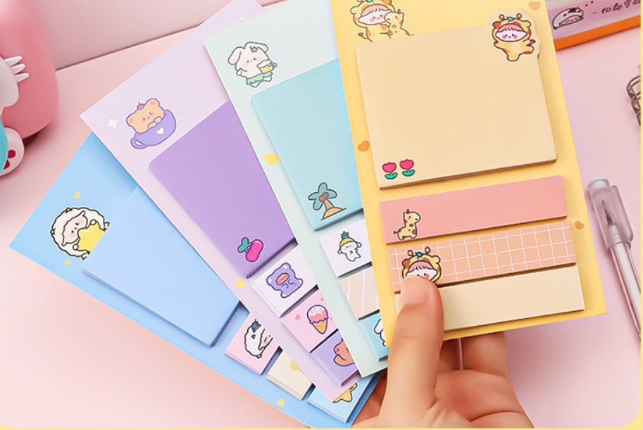 Cartoon Sticky Notes – Cute Adhesive Memo Pads for Desk & Study