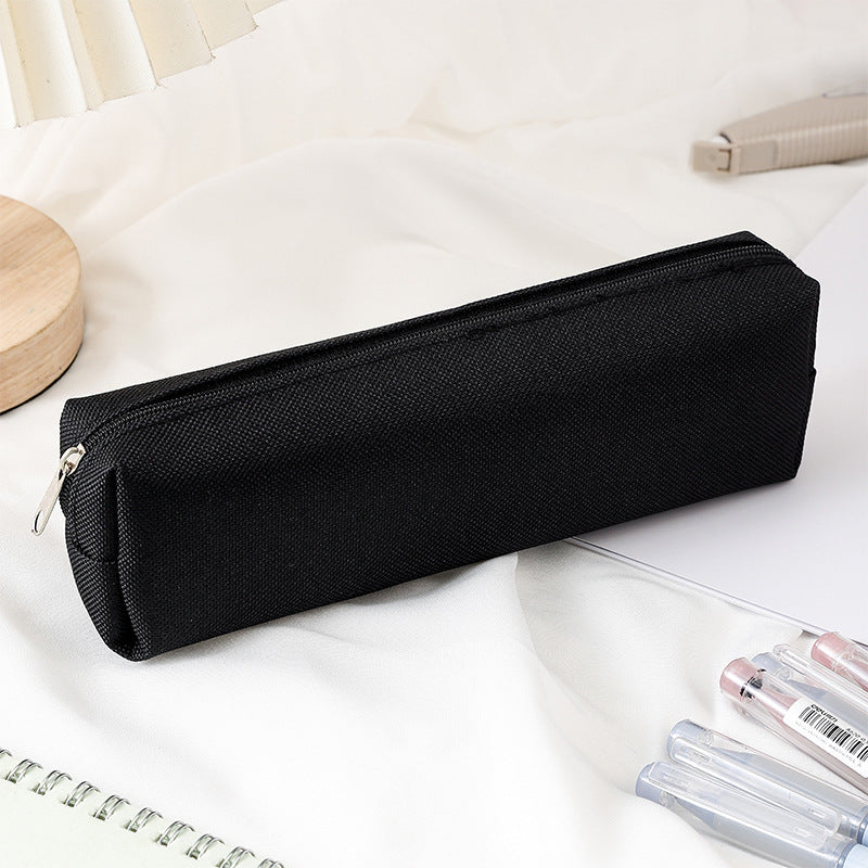 Monochrome Oxford Zip Pencil Case – Sleek Portable Stationery Organizer