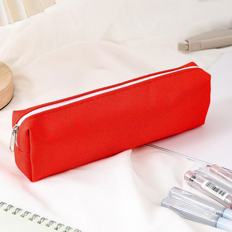 Monochrome Oxford Zip Pencil Case – Sleek Portable Stationery Organizer
