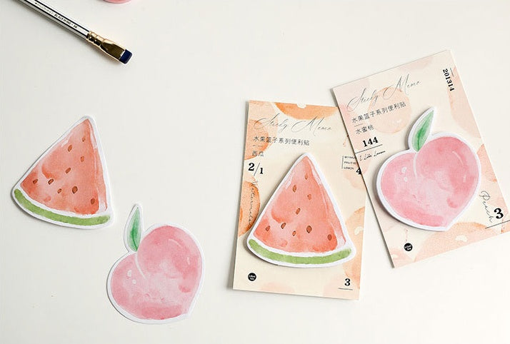 Fruit Series Sticky Notes – Kawaii Adhesive Memo Pads