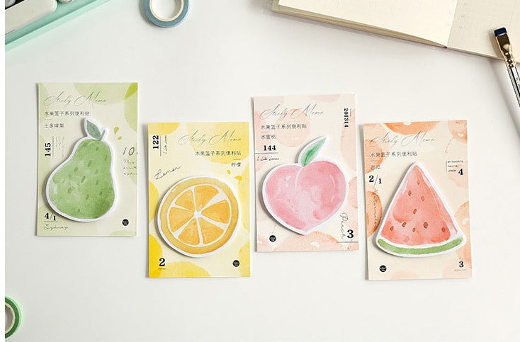 Fruit Series Sticky Notes – Kawaii Adhesive Memo Pads