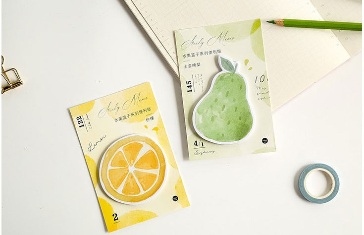 Fruit Series Sticky Notes – Kawaii Adhesive Memo Pads