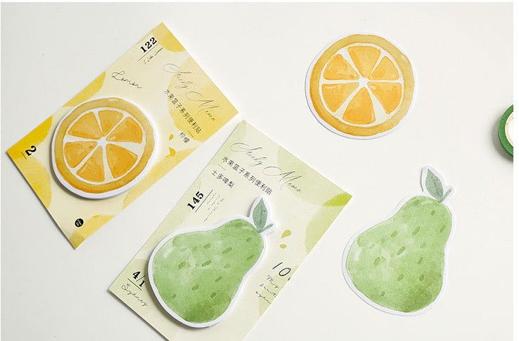 Fruit Series Sticky Notes – Kawaii Adhesive Memo Pads
