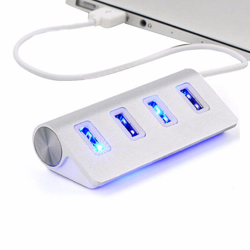 4-Port USB 2.0 Hub – Compact Plug & Play Splitter for Mac & PC