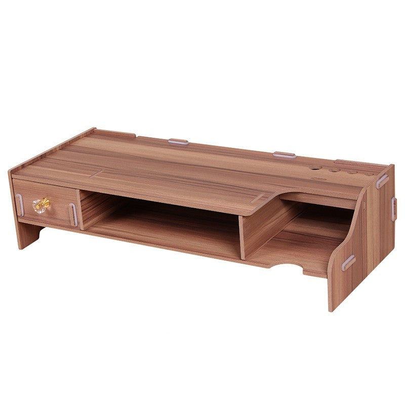 Wooden Monitor Stand Riser Computer Desk Organizer with Keyboard Storage