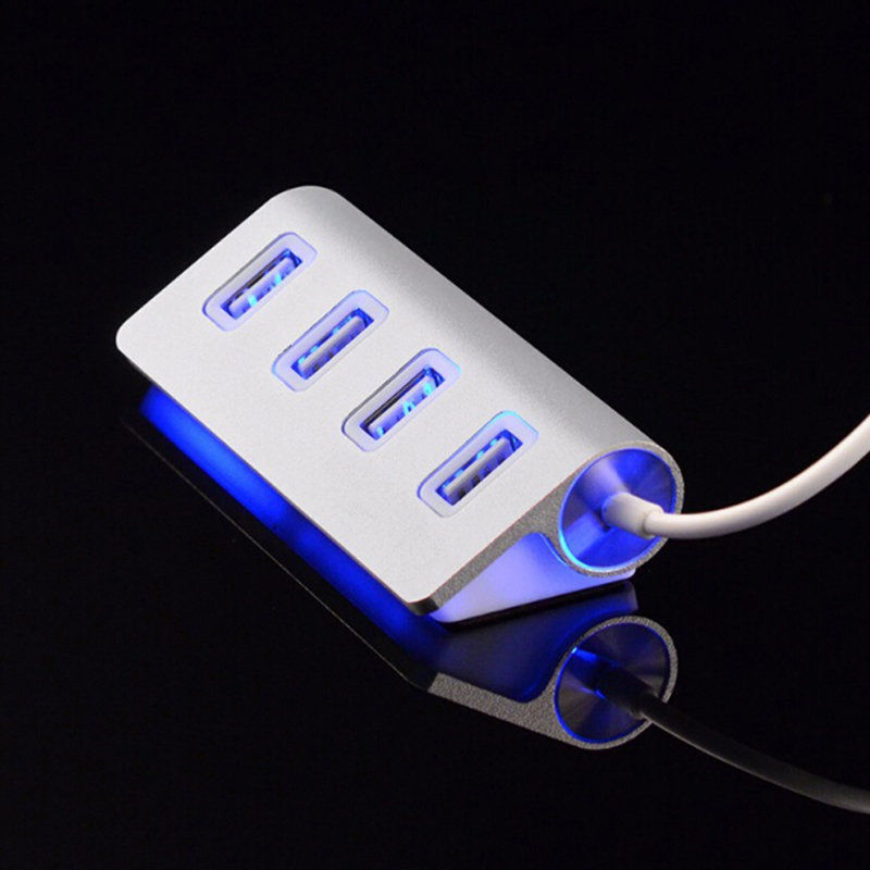 4-Port USB 2.0 Hub – Compact Plug & Play Splitter for Mac & PC