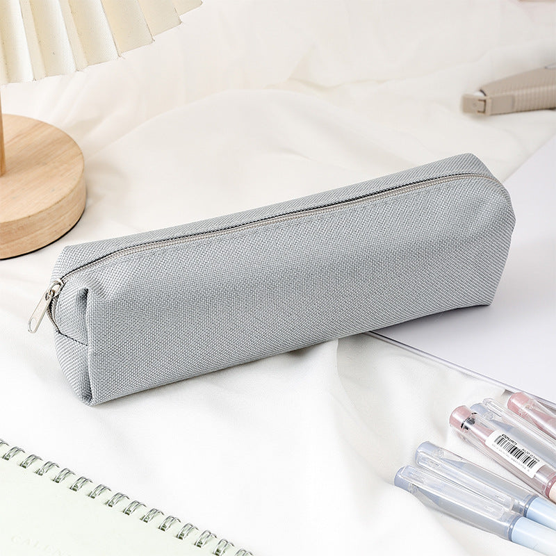 Monochrome Oxford Zip Pencil Case – Sleek Portable Stationery Organizer