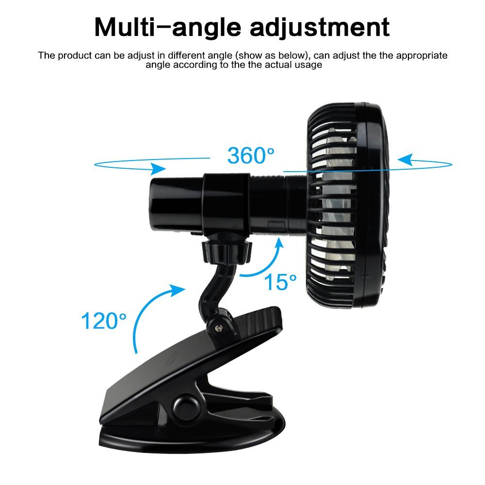 Portable Silent Clip Fan – Rechargeable Mini 4-Blade USB Cooling Fan