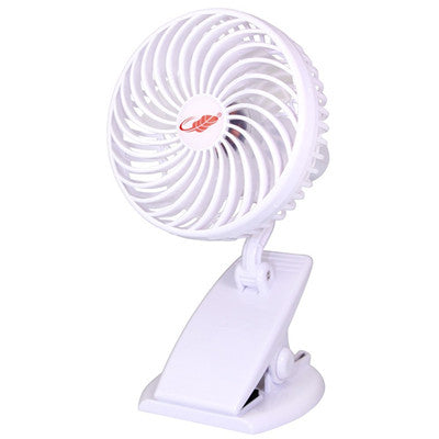 Portable Silent Clip Fan – Rechargeable Mini 4-Blade USB Cooling Fan