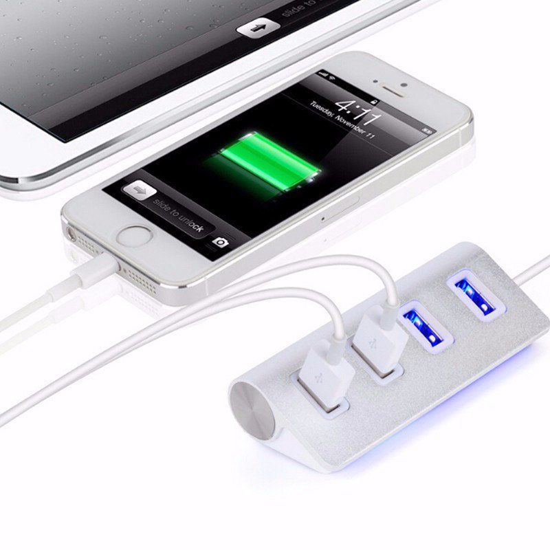4-Port USB 2.0 Hub – Compact Plug & Play Splitter for Mac & PC