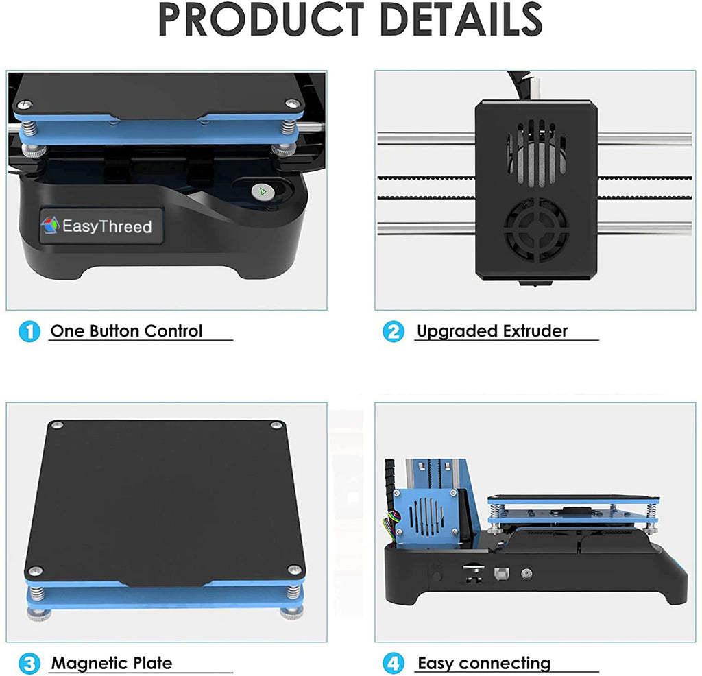 EasyThreed K7 Mini 3D Printer – Entry Level FDM Toy Gift, PLA & TPU 1.75mm
