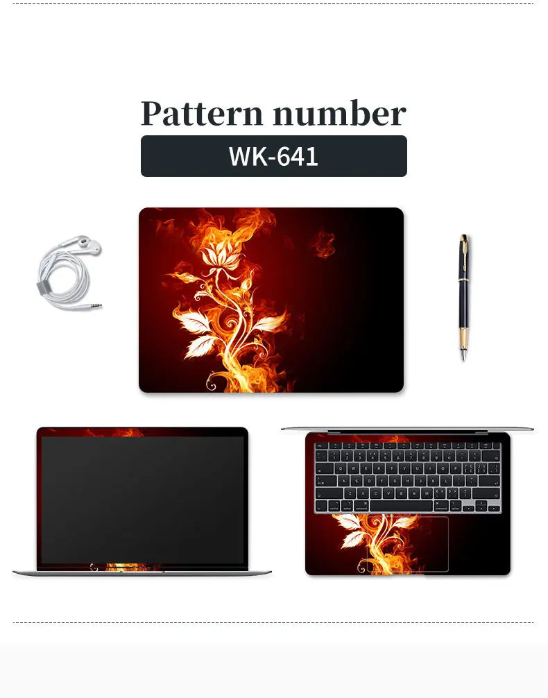 DIY Cover Laptop Skins Stickers Notebook PVC Skin13.3"14"15.6"17.3"Vinyl Cool Stickers Decorate Decal for Macbook/Lenovo/Asus/HP