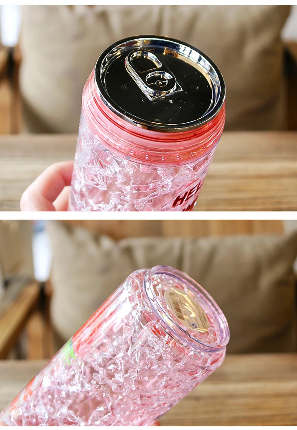 KawaiiCan Cute Plastic Water Bottle with Straw – Summer Ice Cup