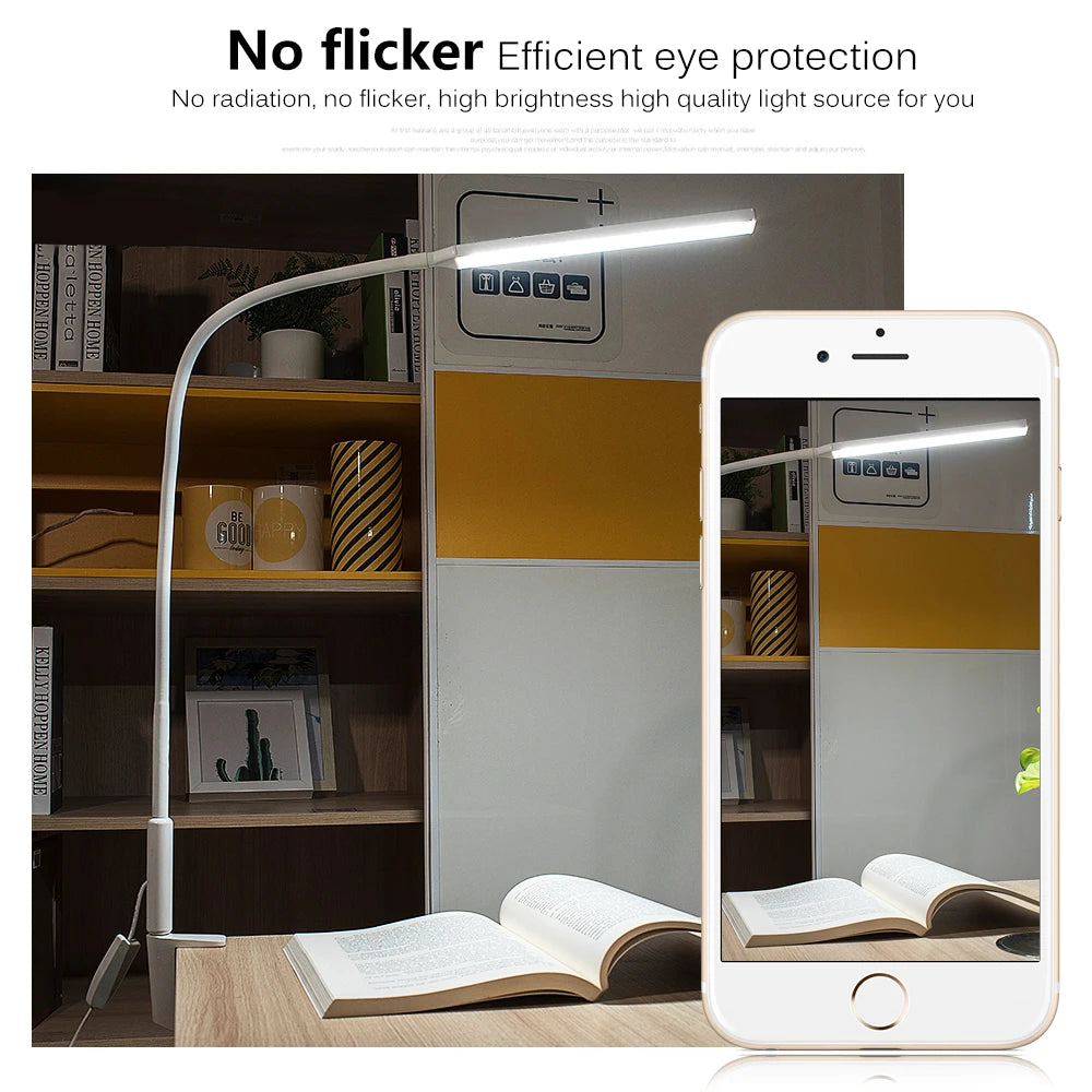 FlexArm Pro 10W LED Desk Lamp – Flicker-Free, 3-Colour Dimmable Office & Study Light