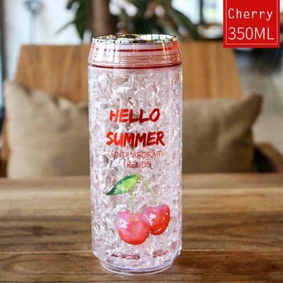 KawaiiCan Cute Plastic Water Bottle with Straw – Summer Ice Cup