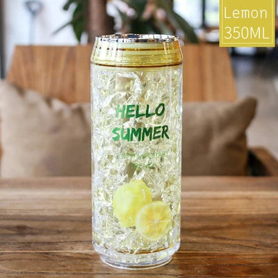 KawaiiCan Cute Plastic Water Bottle with Straw – Summer Ice Cup