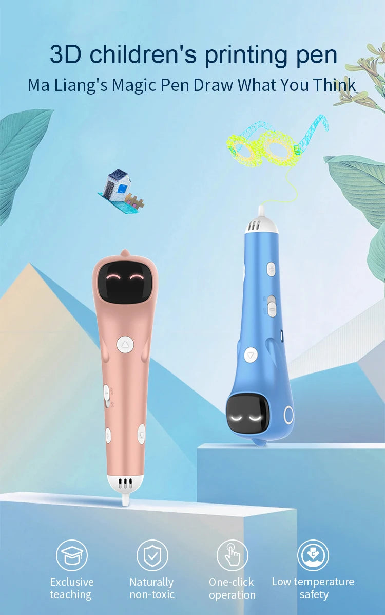 SafePen Low Temperature 3D Pen – 1.75mm PCL Filament for Kids & Beginners