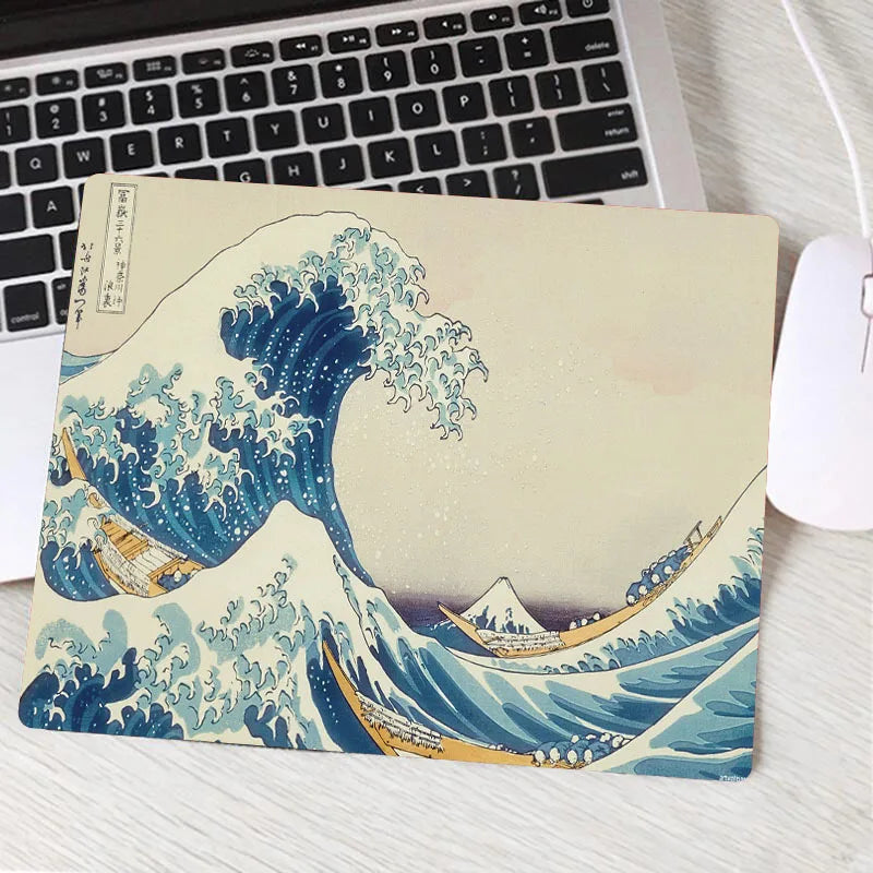 Tropical Breeze Beach Waves Gaming Mouse Pad – Palm Landscape Desk Mat | Anti-Slip Natural Rubber XXL Mouse Carpet for Office & Setup Aesthetic