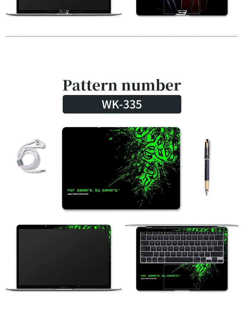 DIY Cover Laptop Skins Stickers Notebook PVC Skin13.3"14"15.6"17.3"Vinyl Cool Stickers Decorate Decal for Macbook/Lenovo/Asus/HP