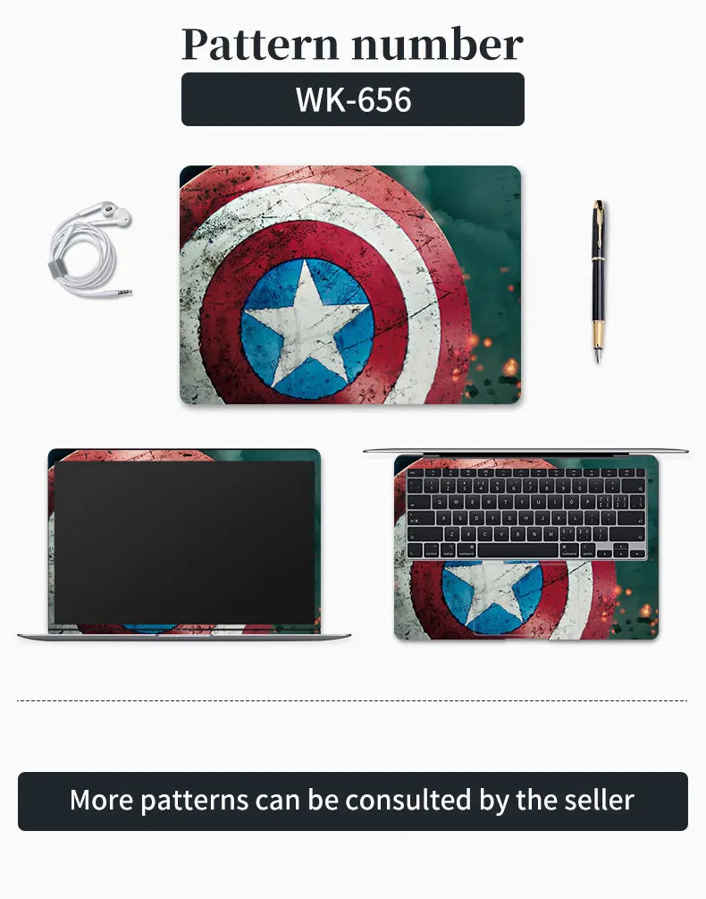 DIY Cover Laptop Skins Stickers Notebook PVC Skin13.3"14"15.6"17.3"Vinyl Cool Stickers Decorate Decal for Macbook/Lenovo/Asus/HP