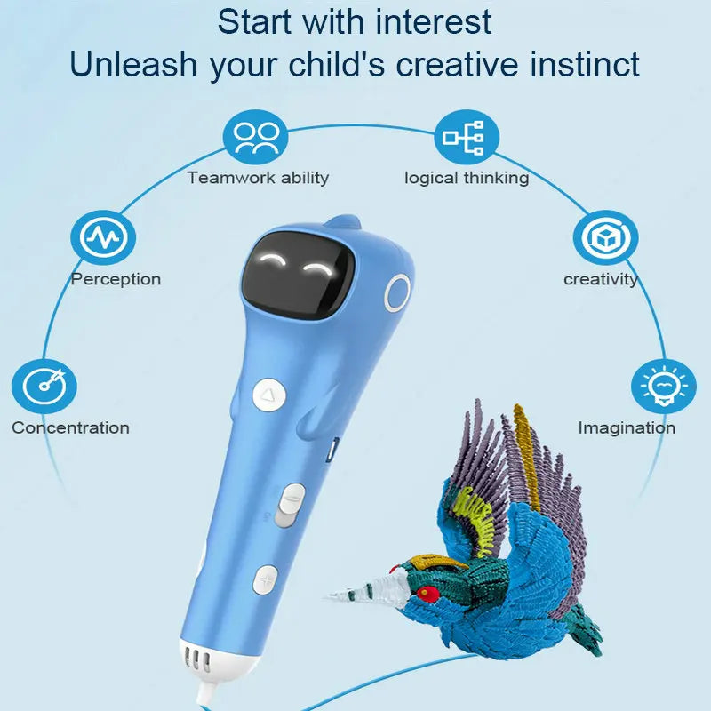 SafePen Low Temperature 3D Pen – 1.75mm PCL Filament for Kids & Beginners
