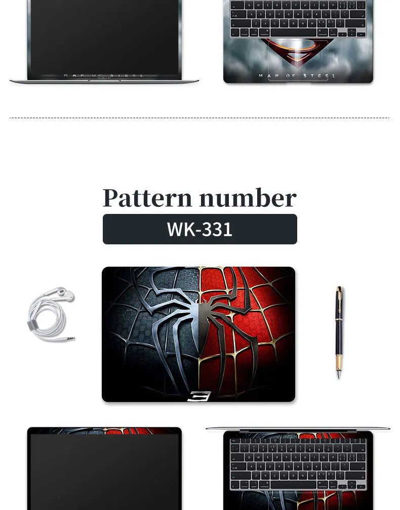 DIY Cover Laptop Skins Stickers Notebook PVC Skin13.3"14"15.6"17.3"Vinyl Cool Stickers Decorate Decal for Macbook/Lenovo/Asus/HP