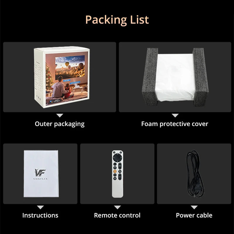 VoxFlix M25 Smart 4K Home Cinema Projector