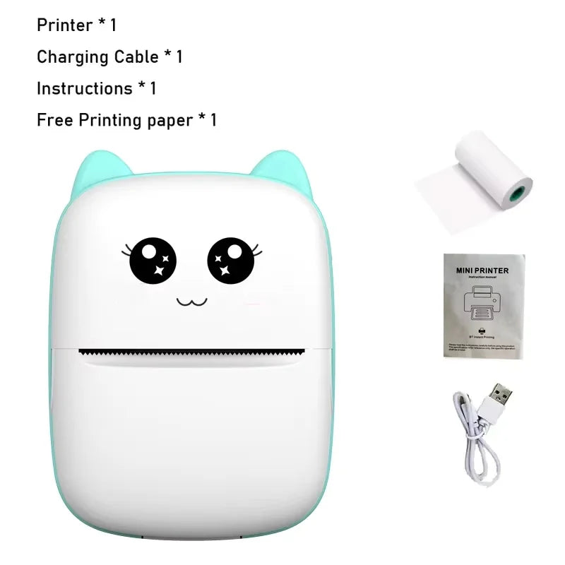 CatPrint Mini Thermal Pocket Printer – 58mm Wireless Bluetooth Photo & Label Printer for Android & iOS