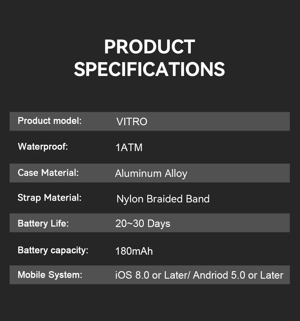 VALDUS VITRO ECG Smart Bracelet – Heart Rate, Blood Pressure & Long Battery Life