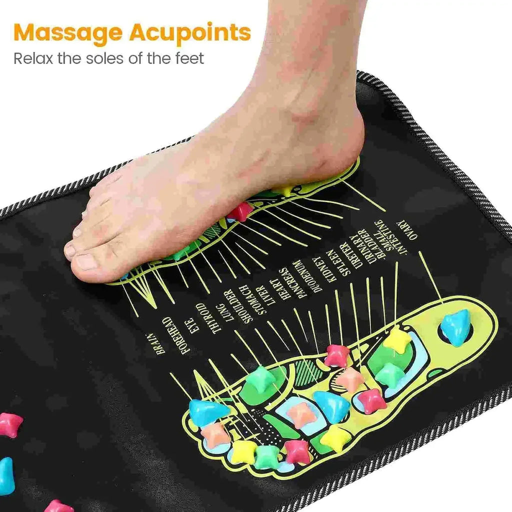 StoneStep Premium Foot Massage Pad – Finger Pressure Plate & Soft Stone Road