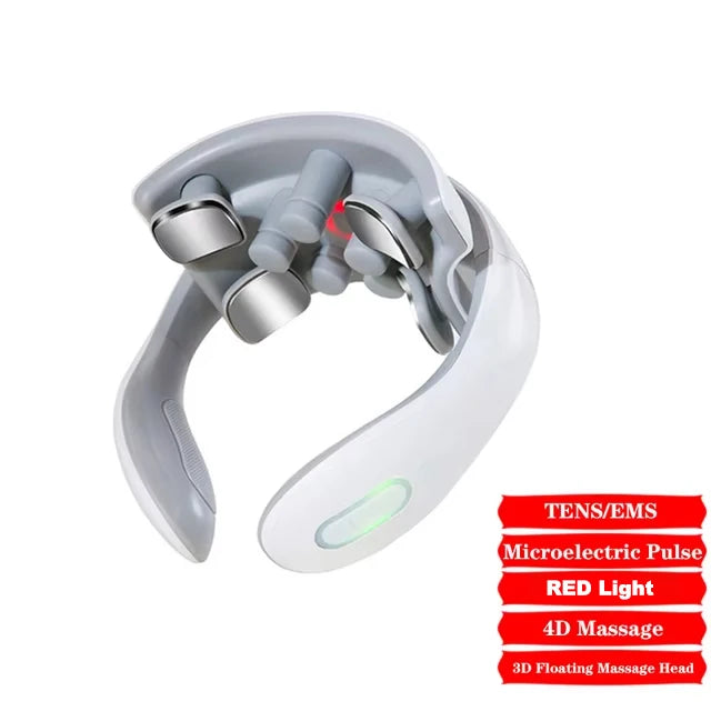 RedLight Smart Neck Massager – Portable Cervical Vibrator with Red Light Therapy