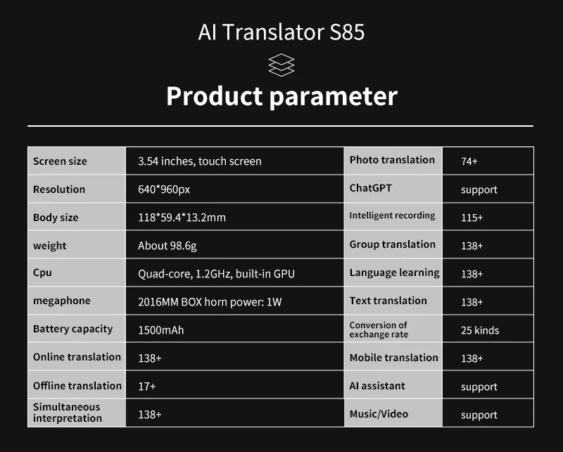 LinguaAI Voice Translator Device – 138 Languages, ChatGPT & Real-Time Two-Way