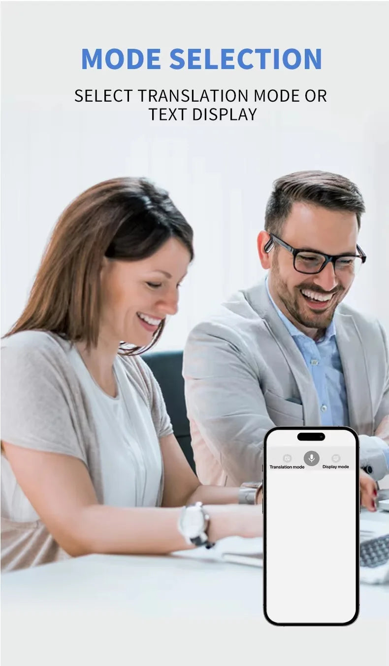 UYUXIO AI Translator Earbuds – 144 Languages Real-Time Translation, OWS Design