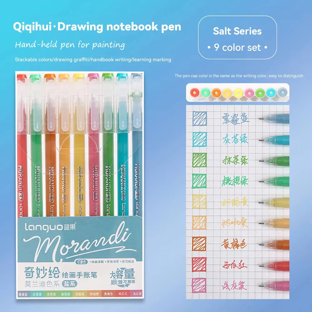 Languo 27-207 Colour Gel Pen & Marker Drawing Set – Student DIY Art Pens
