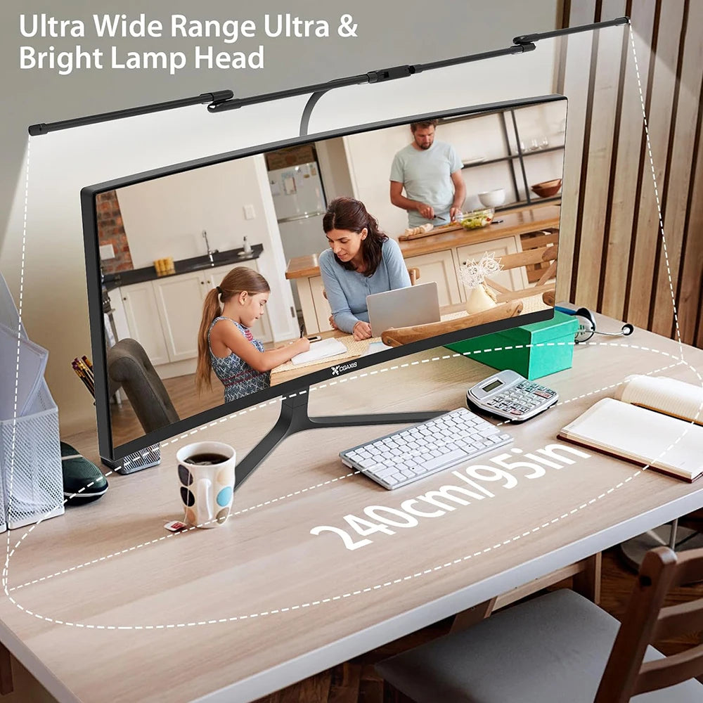LED Architect Desk Lamp with Clamp – Adjustable Swing Arm Task Light | Eye-Care Dimmable Study & Office Lamp for Home Workstation