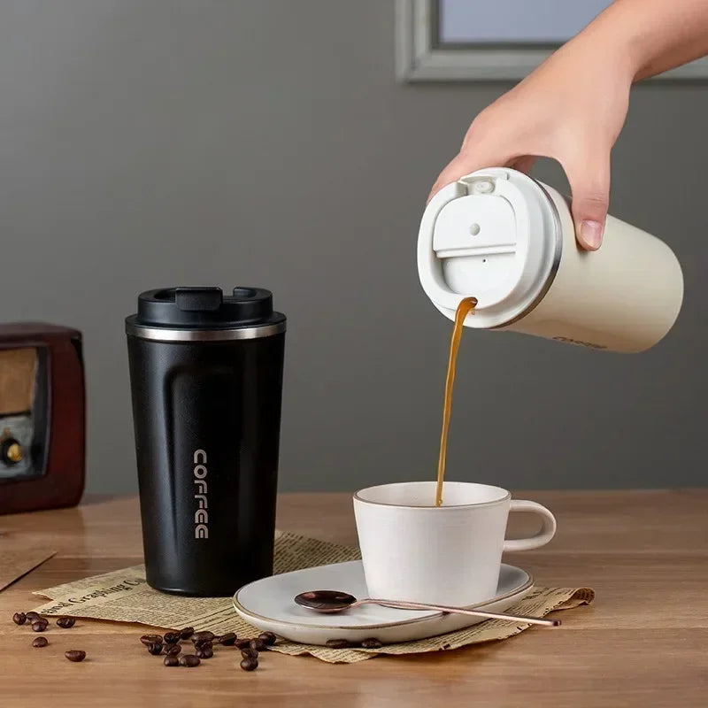 ThermoSip Stainless Steel Insulated Coffee Cup – 380ml / 510ml, Leak-Proof