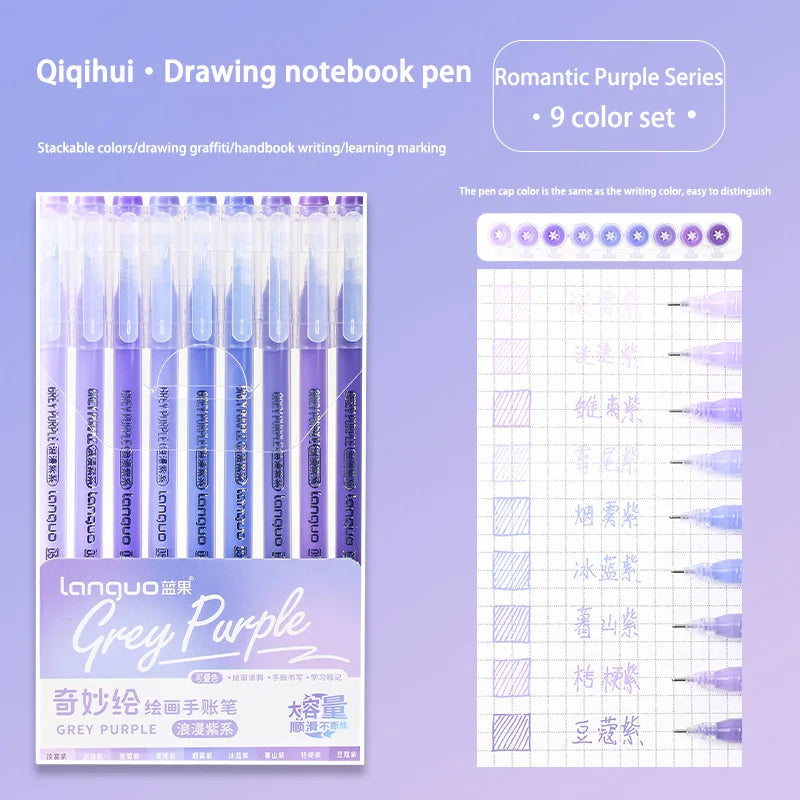 Languo 27-207 Colour Gel Pen & Marker Drawing Set – Student DIY Art Pens