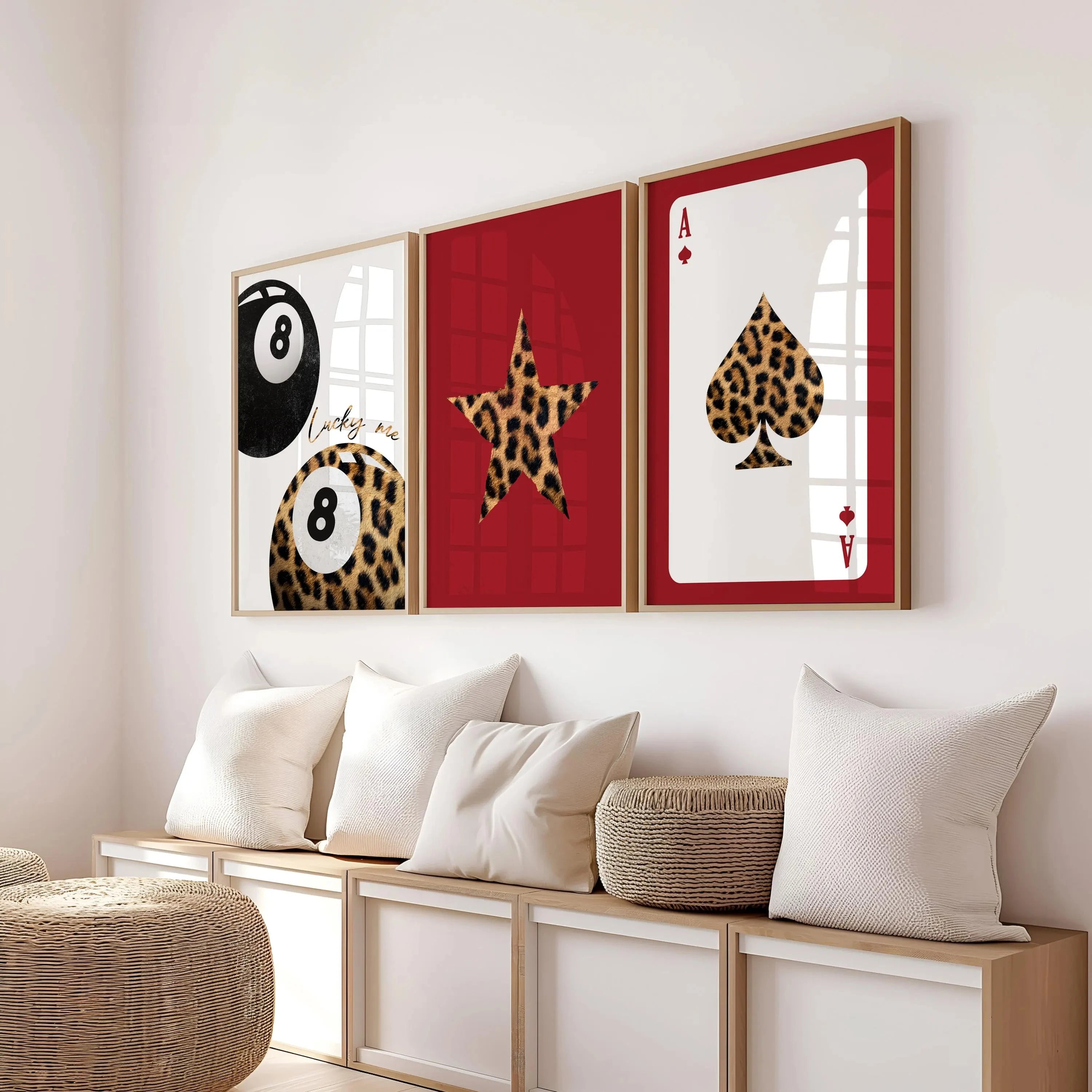 3pcs Frameless Leopard Print,Black and White Gallery Fashion Canvas Poster,Fashion Printing Decor,Office Aesthetics Girl Decor