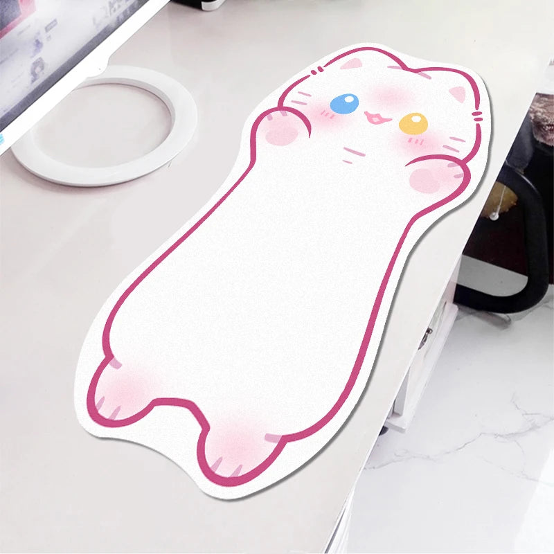 Kawaii Tortoiseshell Cat XXL Desk Mat – Pink & Black Cute Kitty Mouse Pad