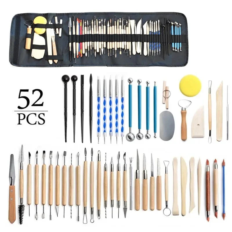 ClayKit Pottery & Clay Sculpting Tools Set – 5 to 61 Pieces with Carry Case