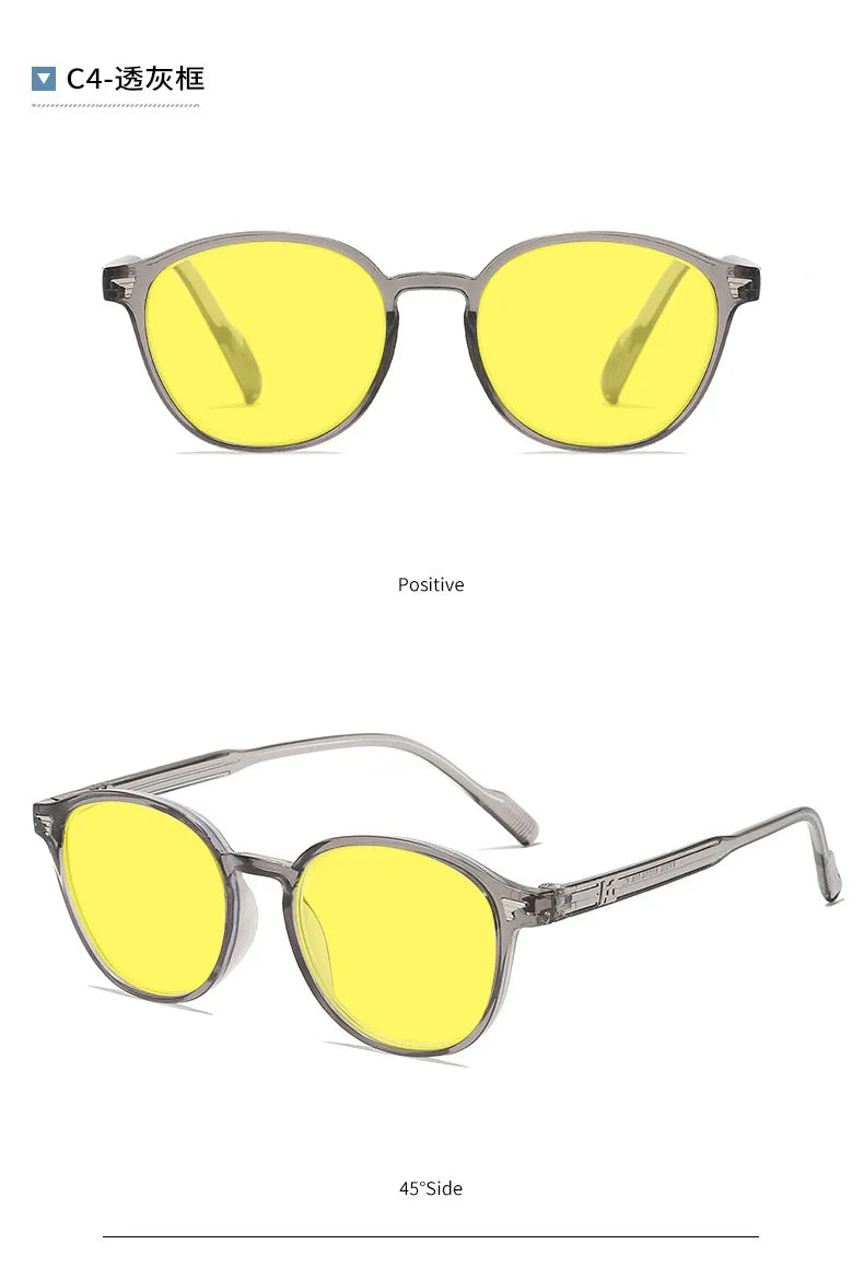 Yellow Blue Light Gaming Glasses – Night Vision Anti-Glare Computer Eyewear for Eye Strain Relief
