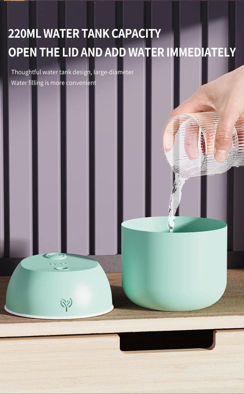MistMini USB Desktop Air Humidifier – 220ml with Aroma Function