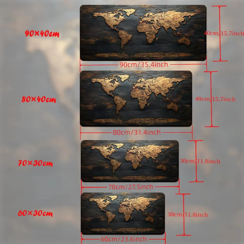 World Explorer XL Gaming Desk Mat – 900x400 Anti-Slip Mouse Pad for PC & Laptop