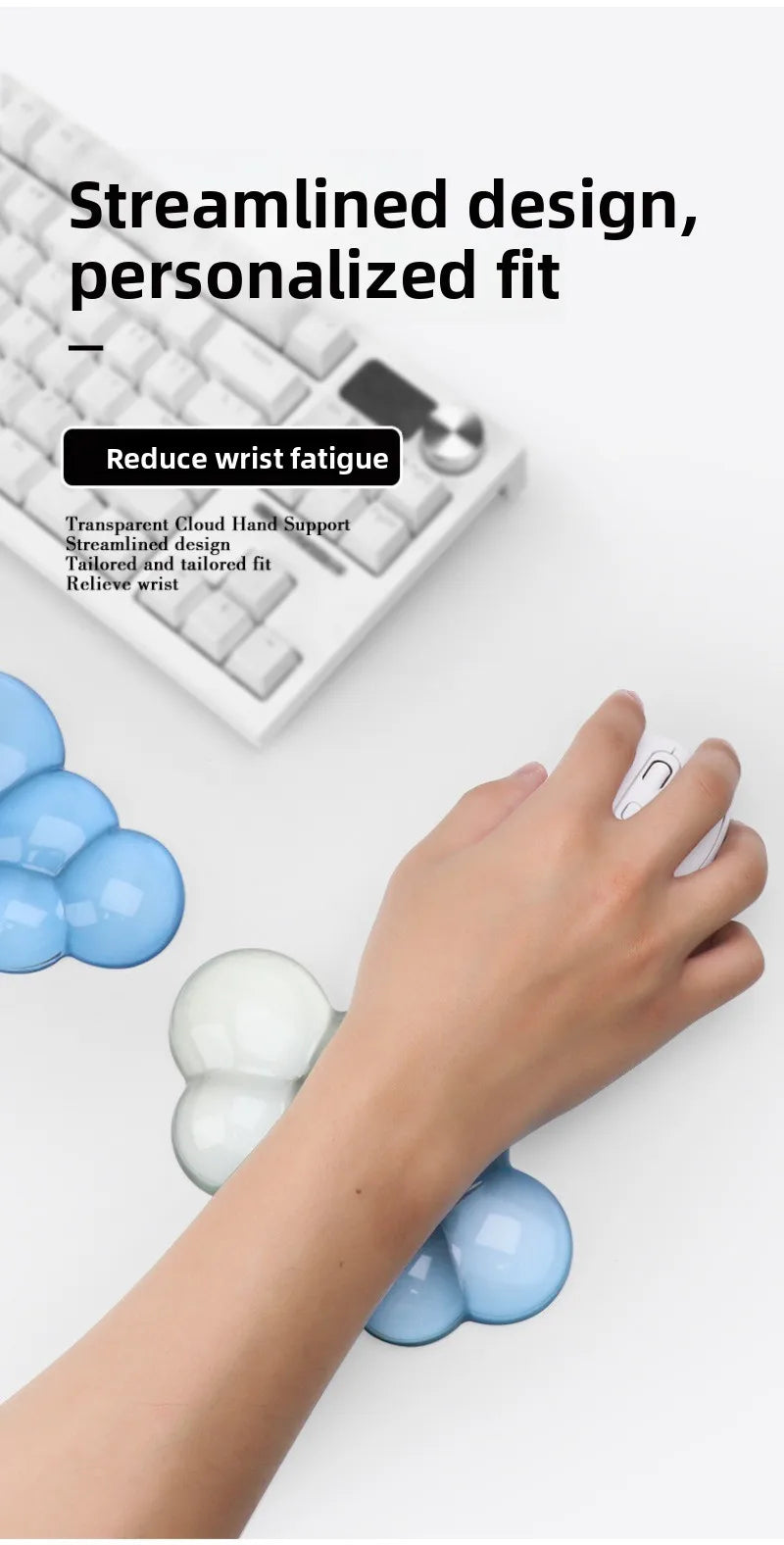 CloudComfort Rest – Ergonomic Wrist Pad for Keyboard & Mouse | Pain Relief Support