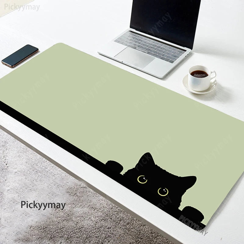 Kawaii Garden XL Desk Mat – Cute Plants & Cat Gaming Mouse Pad (900×400mm)