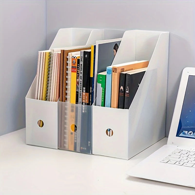 DeskStack Plastic Multi-Purpose Desk Organiser – Book Stand & File Holder
