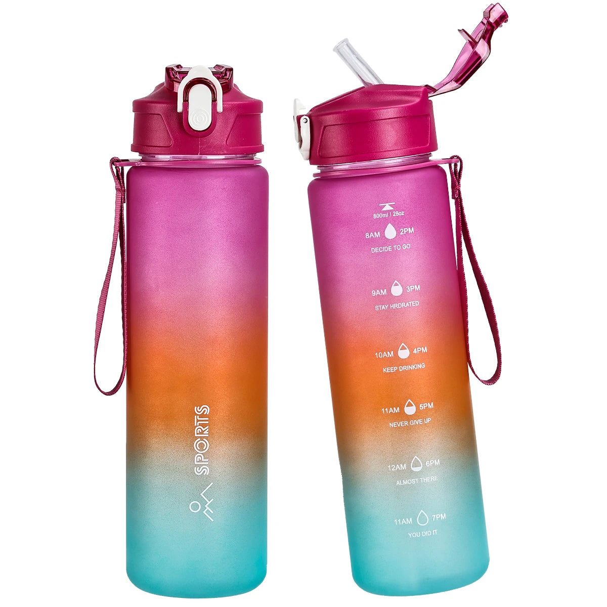 TrailSip 800ml Sports Water Bottle with Straw – Outdoor, Fitness & Cycling