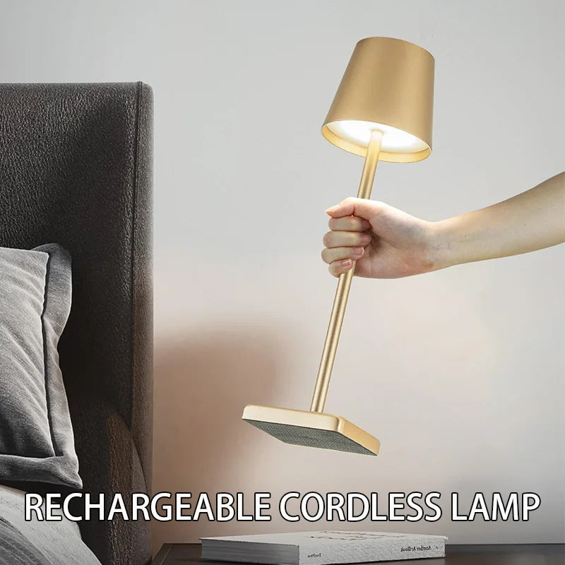TouchGlow LED Desk Lamp – 3-Level Dimmable, Wireless USB Rechargeable Night Light for Study & Office