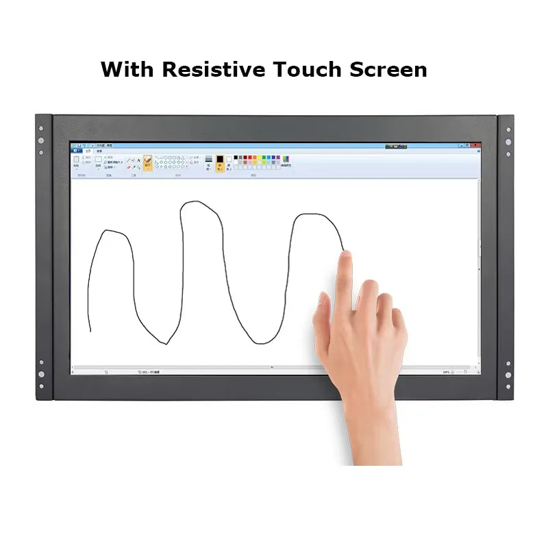 15.6" Industrial Open Frame Touchscreen Monitor – 1080P Capacitive 10-Point Touch, VESA Wall Mount, HDMI & VGA