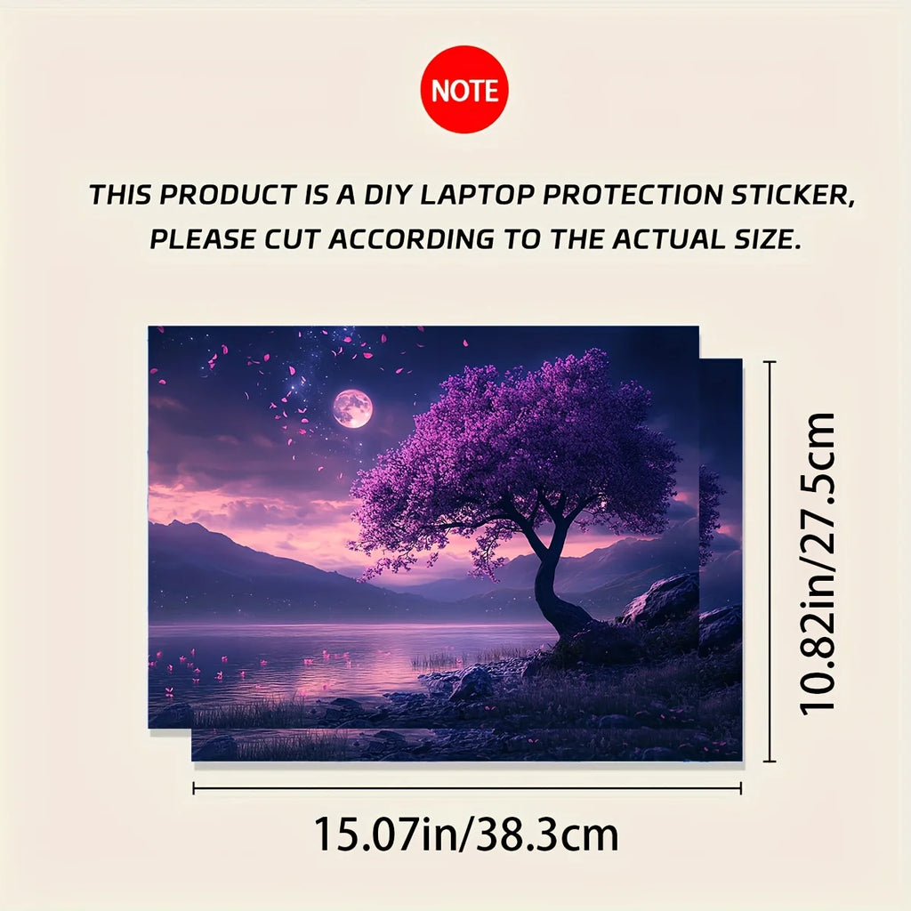 Set of two light beige vinyl stickers for laptops, designed to be scratch resistant and can be used as a protective cover